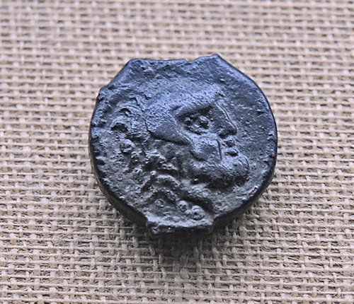 Bronze coin with Zeus Ammon/Isis ornament on the head